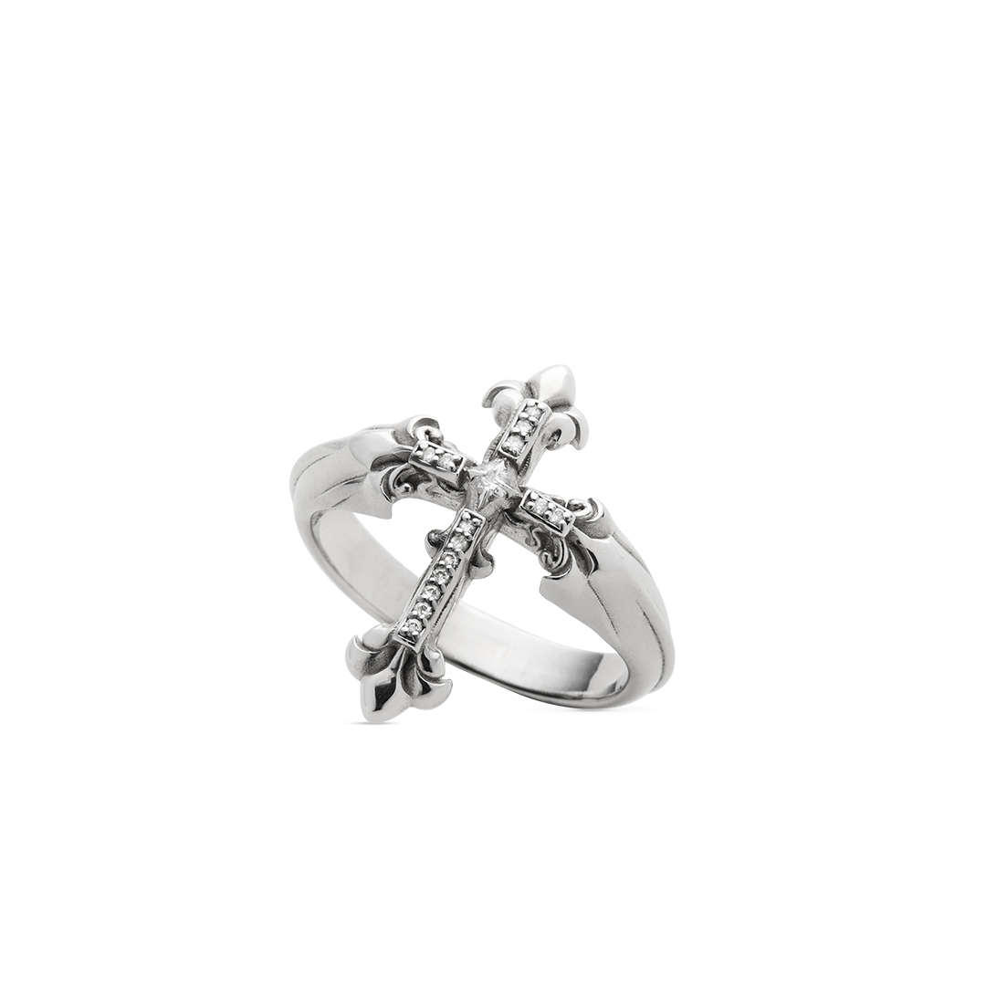 Anello Croce Avelli Oro Bianco