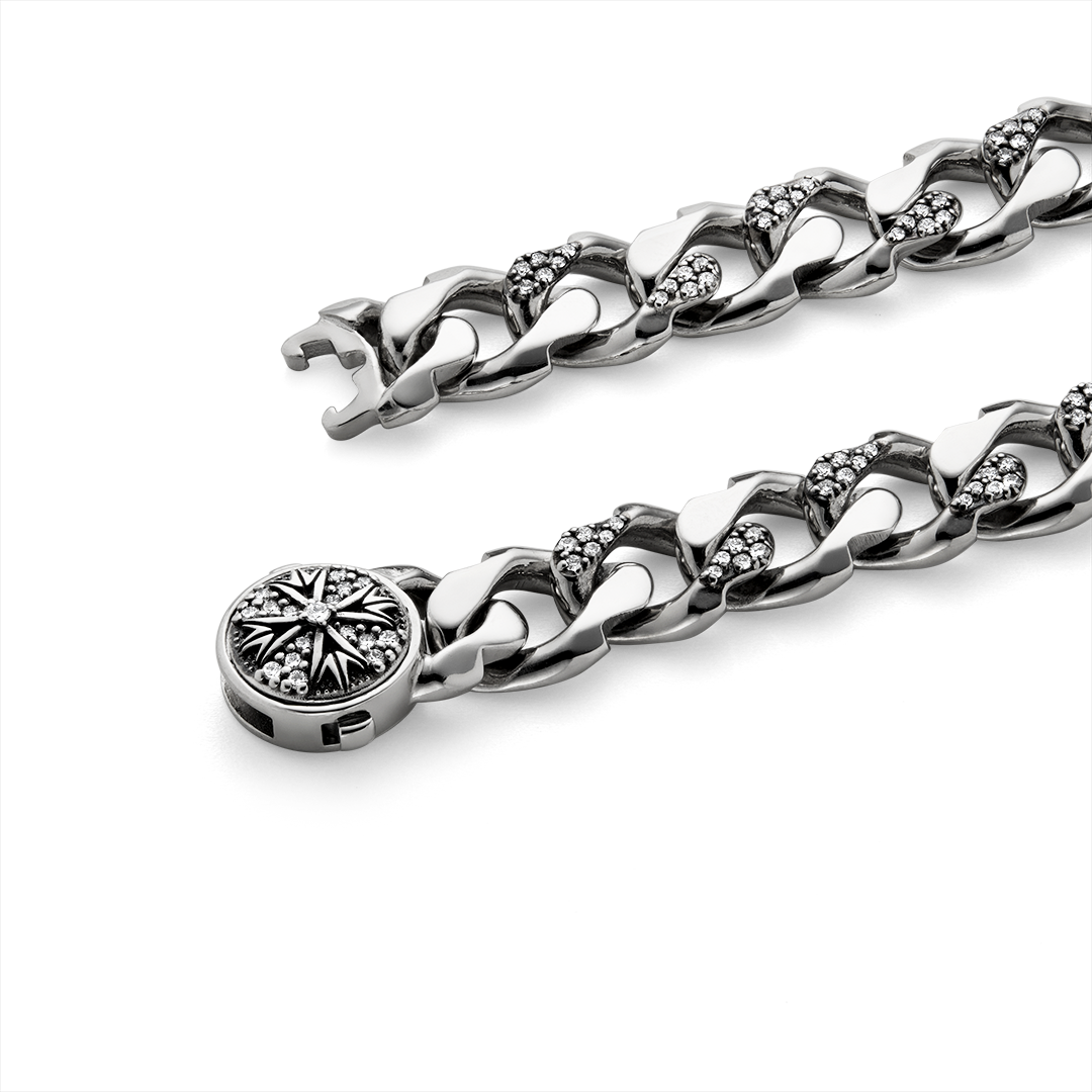 Bracelet in silver Edge Bracelet with Diamonds Emanuele bicocchi