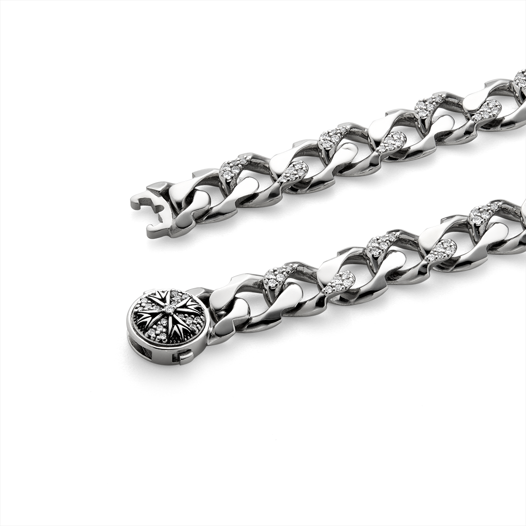 Gioiello in argento Bracciale Edge con Diamanti Emanuele bicocchi