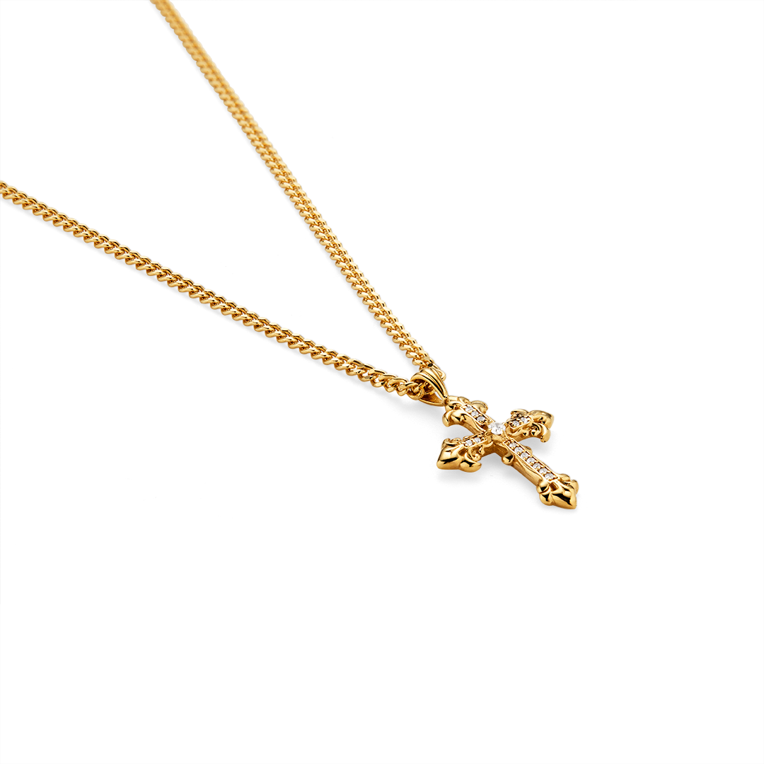 Gioiello in oro giallo Collana Croce Avelli Diamanti (piccola) Emanuele bicocchi