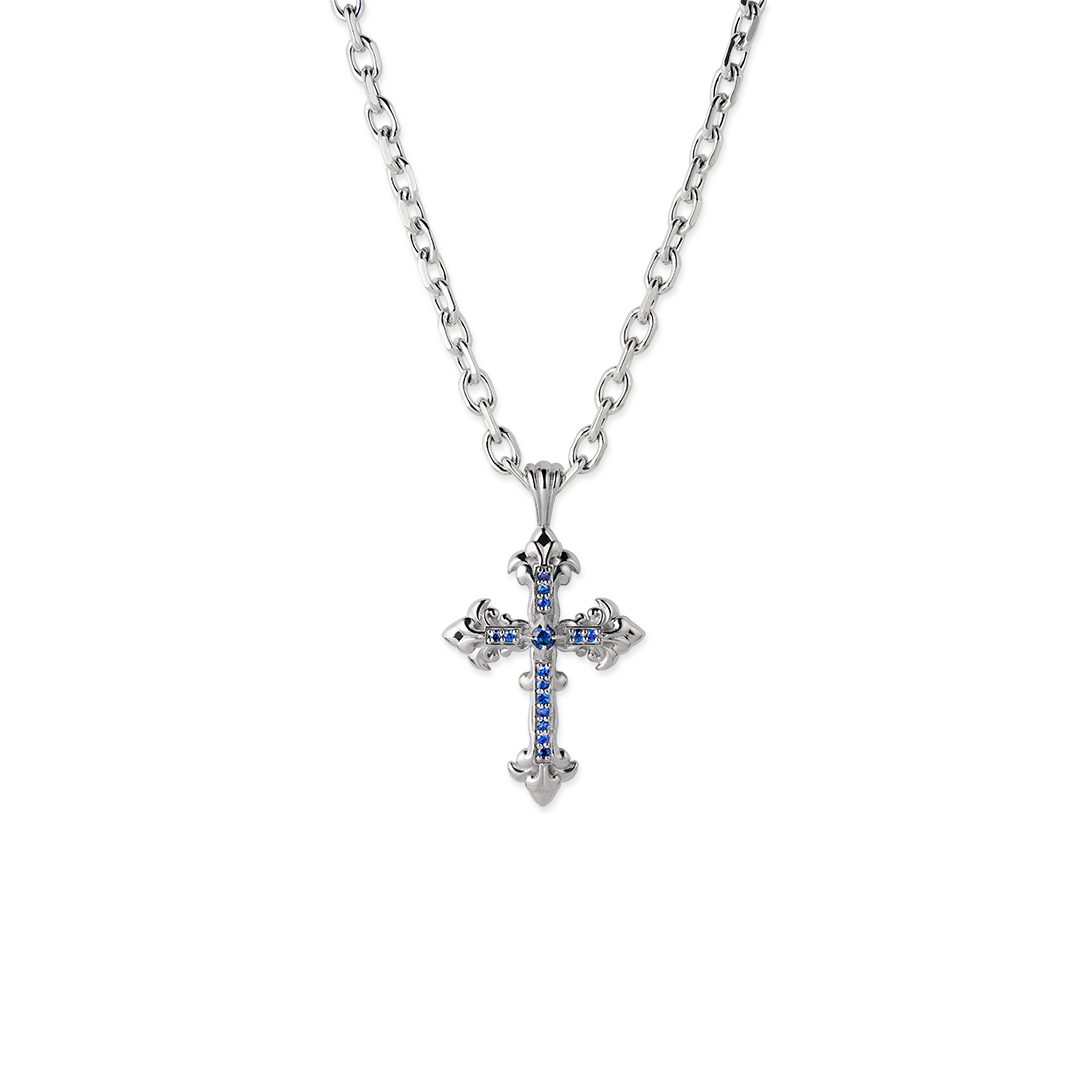 Gioiello in silver Avelli Cross Sapphires Necklace Emanuele bicocchi
