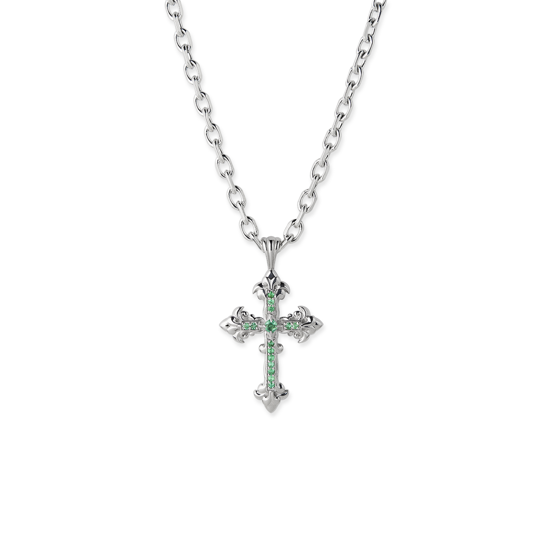 Collana Croce Avelli Smeraldi