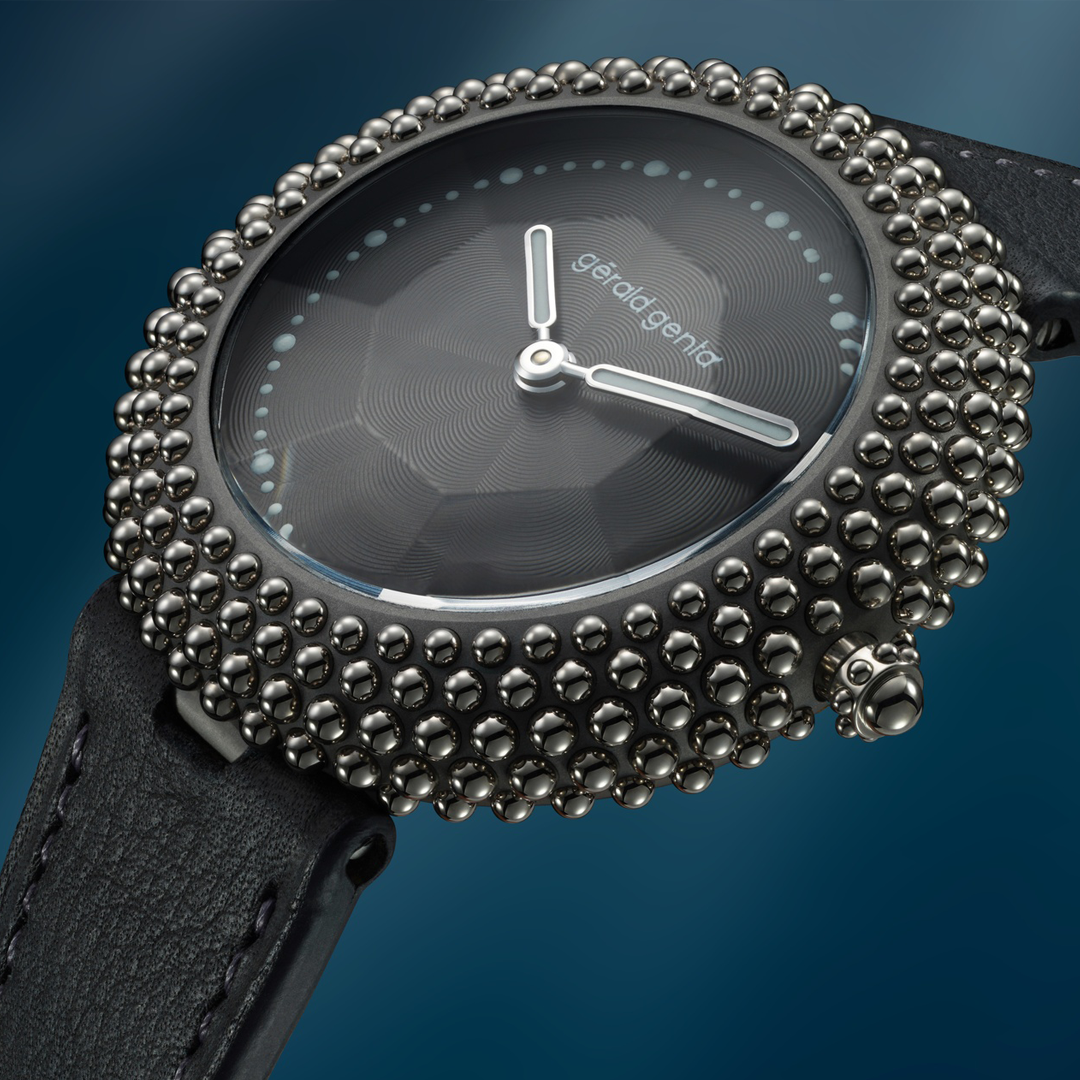 Watch in white gold & titanium GENTISSIMA Oursin Gerald genta