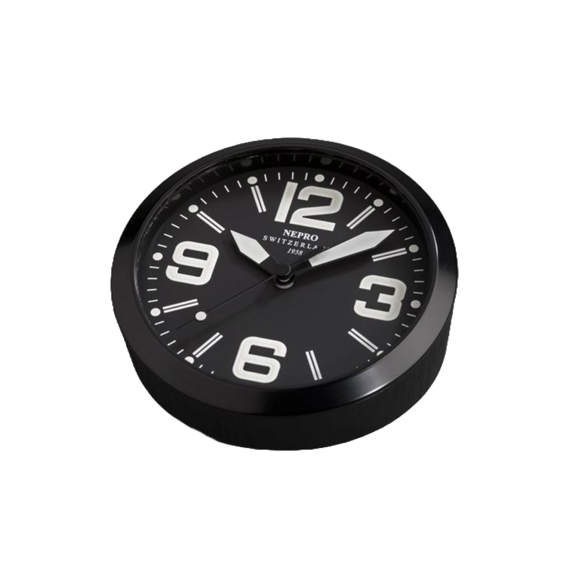 Accessorio in acciaio Orologio da Tavolo Fora Nero Nepro