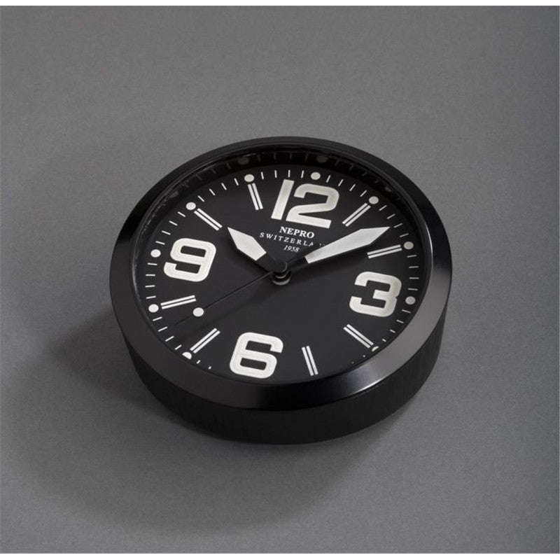 Accessorio in acciaio Orologio da Tavolo Fora Nero Nepro