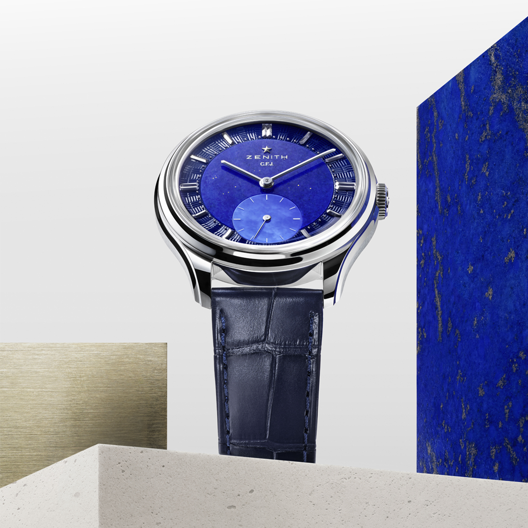 Watch in platinum G.F.J. calibre 135 Zenith