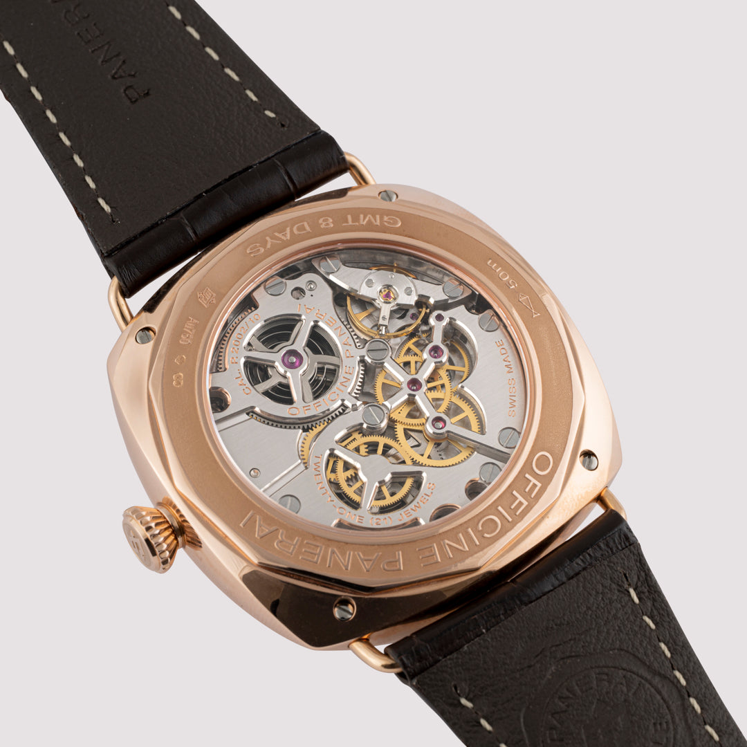 Orologio in oro rosa Radiomir 8 Giorni GMT Panerai