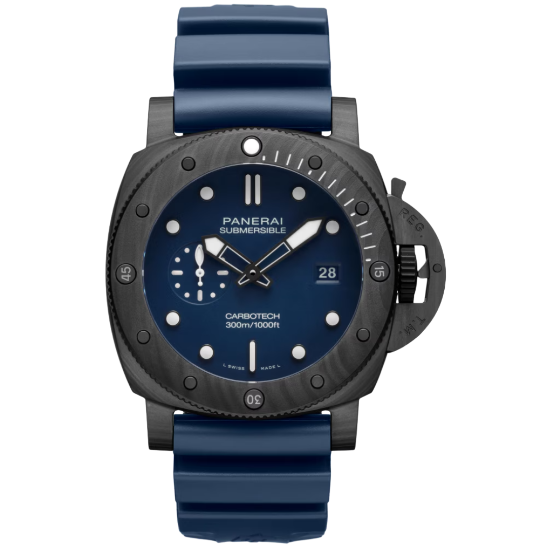 Watch in carbon Submersible QuarantaQuattro Carbotech™ Blu Abisso Panerai