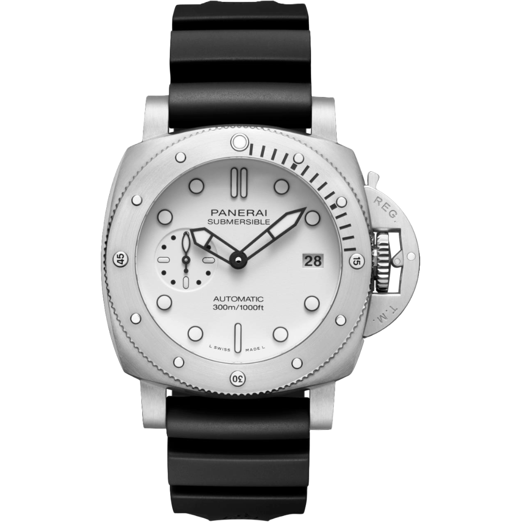 Watch in steel Submersible Bianco Panerai