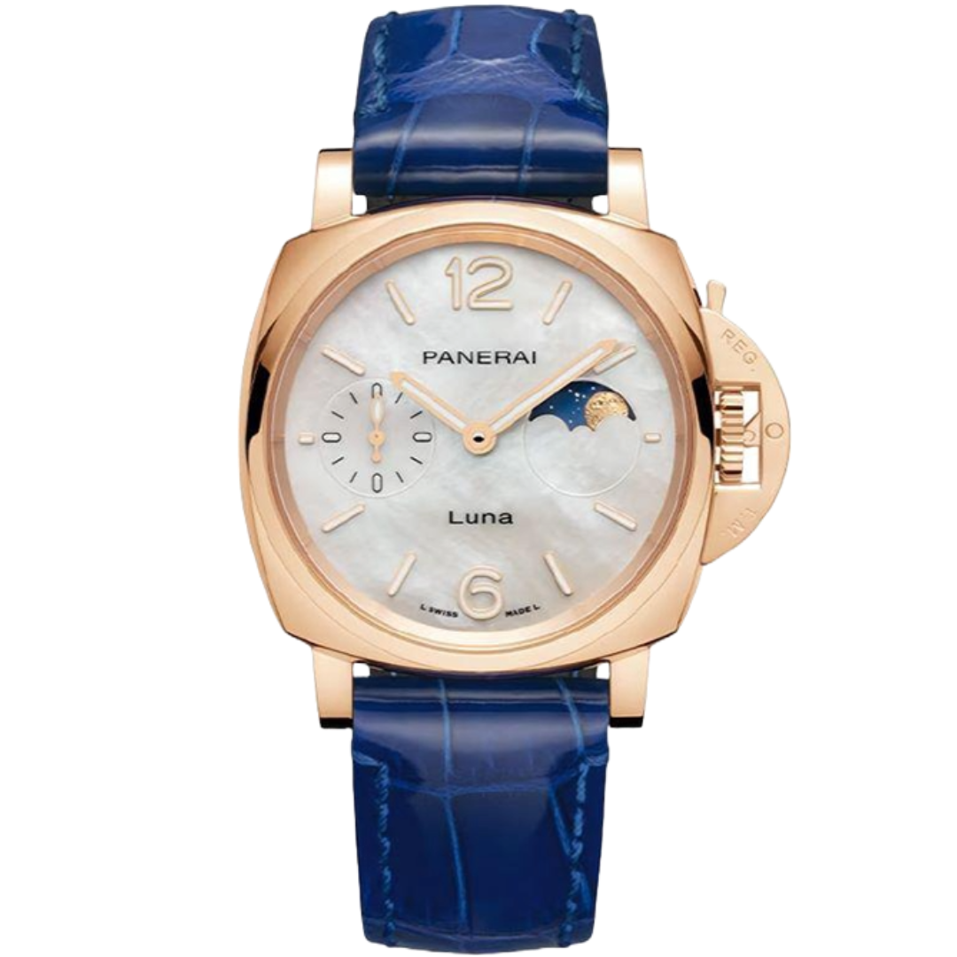 Watch in rose gold Luminor Due Luna Goldtech™ Panerai