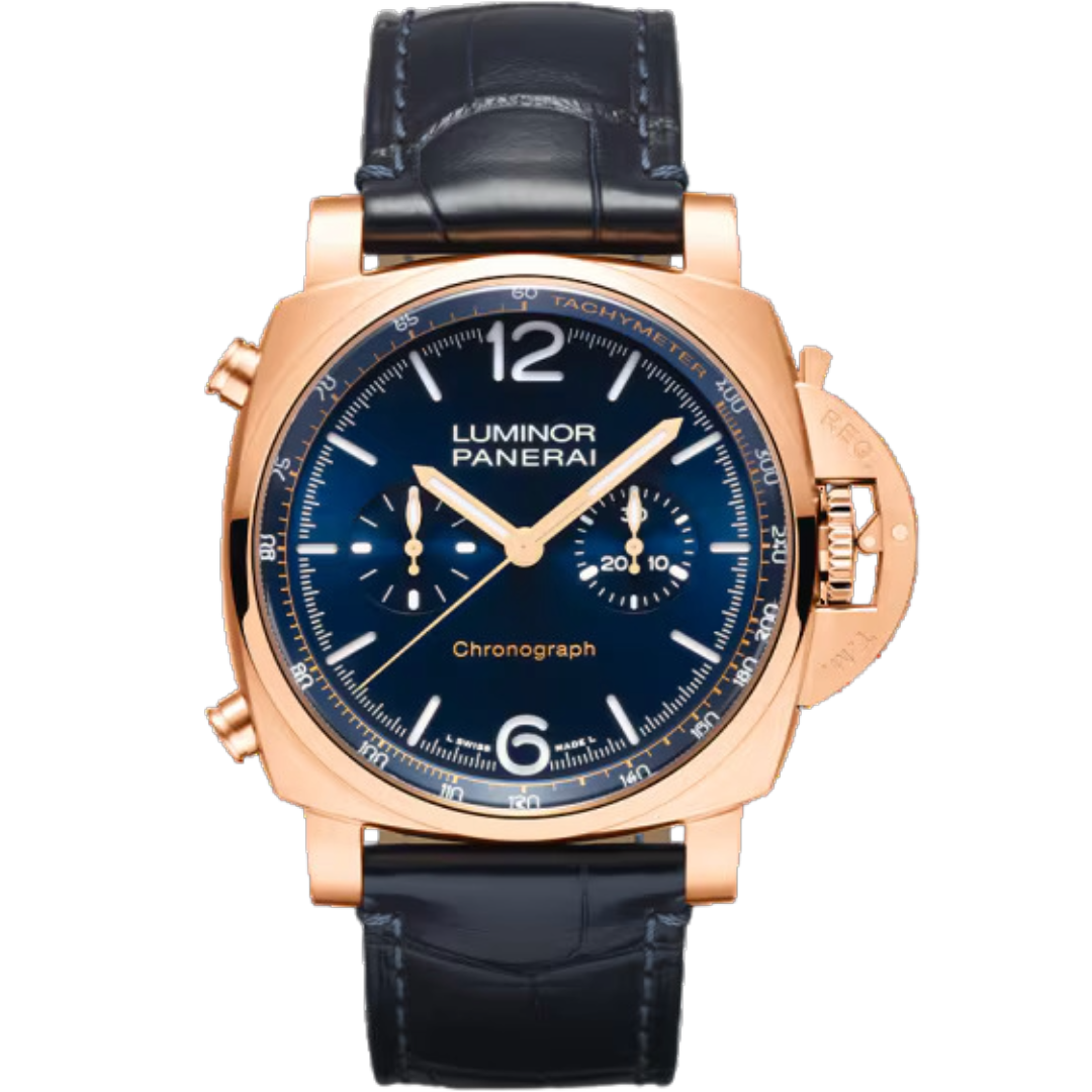 Watch in rose gold Luminor Chrono Goldtech™ Blu Notte Panerai