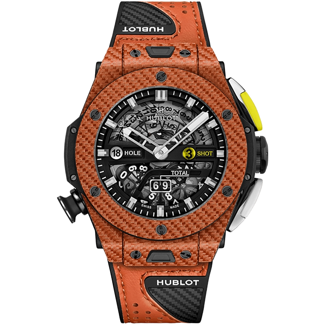 Orologio in carbonio e tessuto Big Bang Unico Golf Orange Carbon Hublot