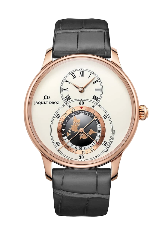 Orologio in oro rosa Grande Seconde Dual Time Jaquet droz