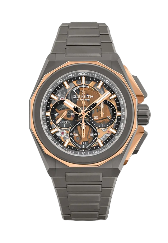 Watch in rose gold and titanium Defy Extreme Zenith