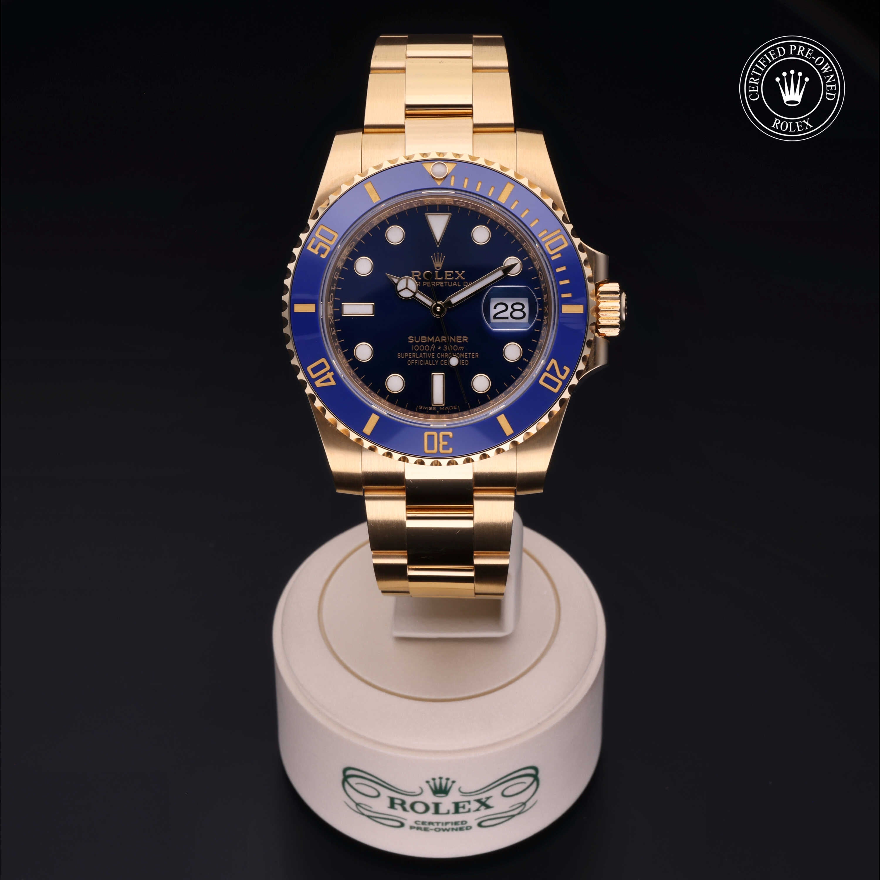 Rolex Certified Pre-Owned Oyster Perpetual Submariner Date 40 mm 18 ct yellow gold 2021 116618LB