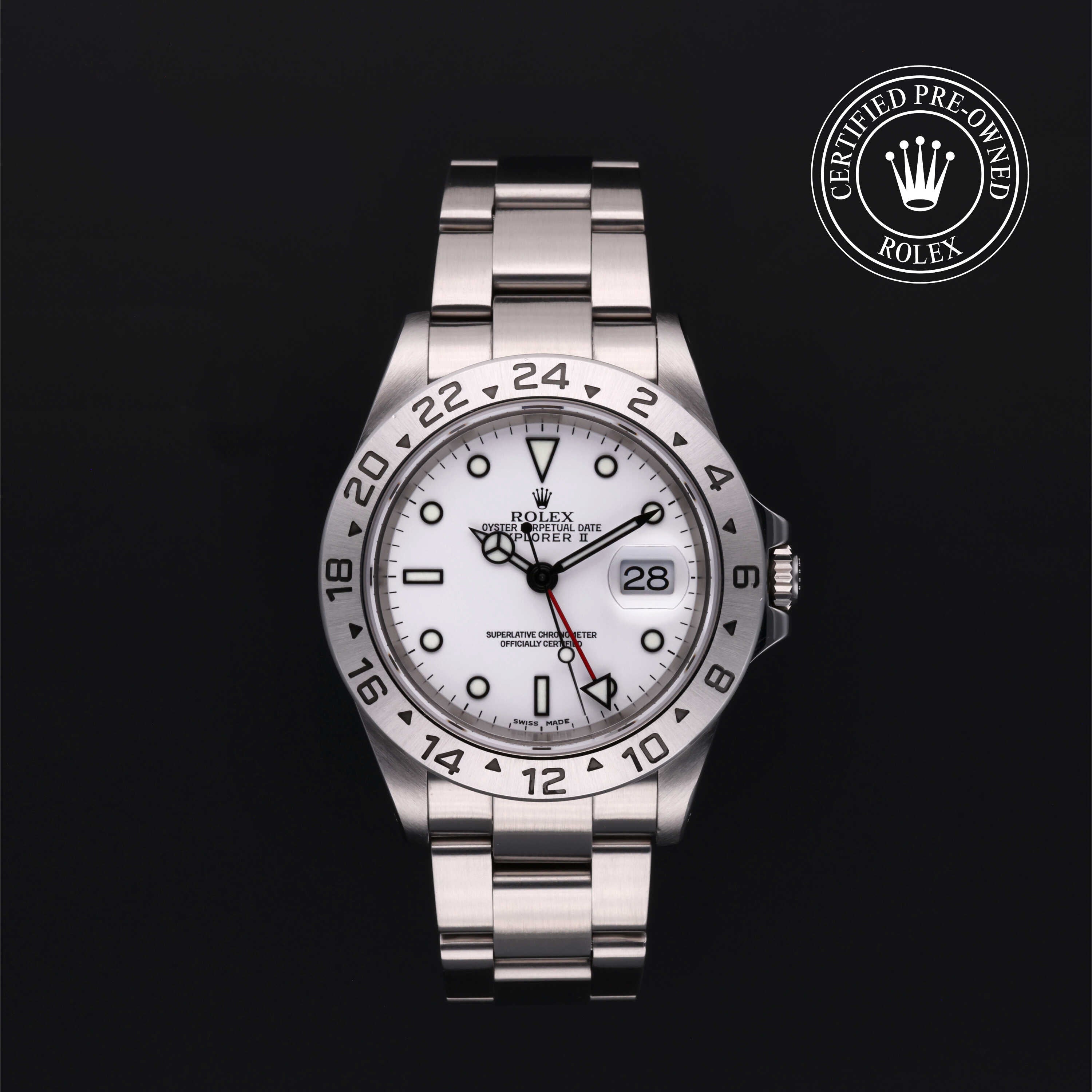 Rolex Certified Pre-Owned Oyster Perpetual Explorer II 40 mm Acciaio Oystersteel 2002 16570 