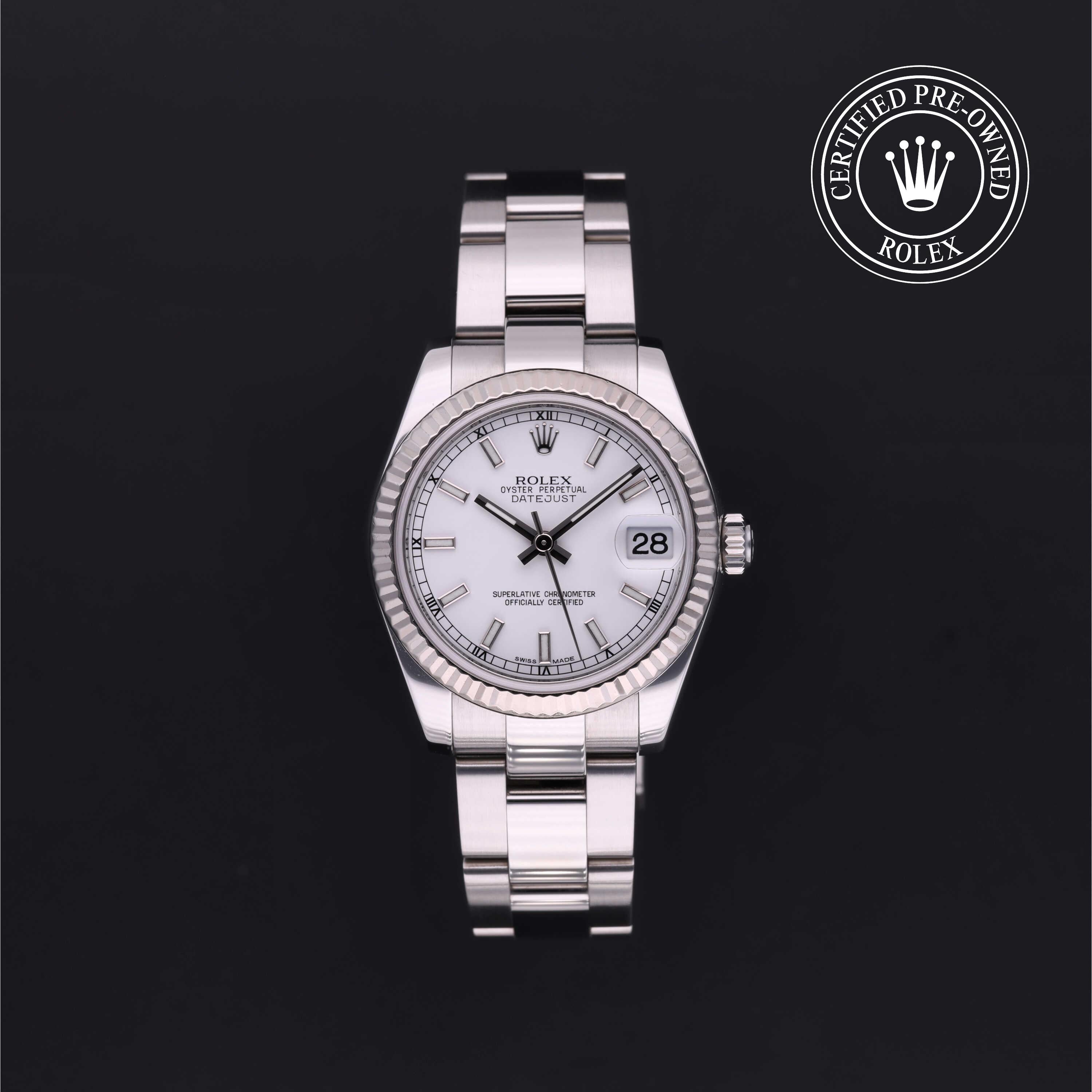 Orologio in acciaio e oro bianco Datejust 31 Rolex