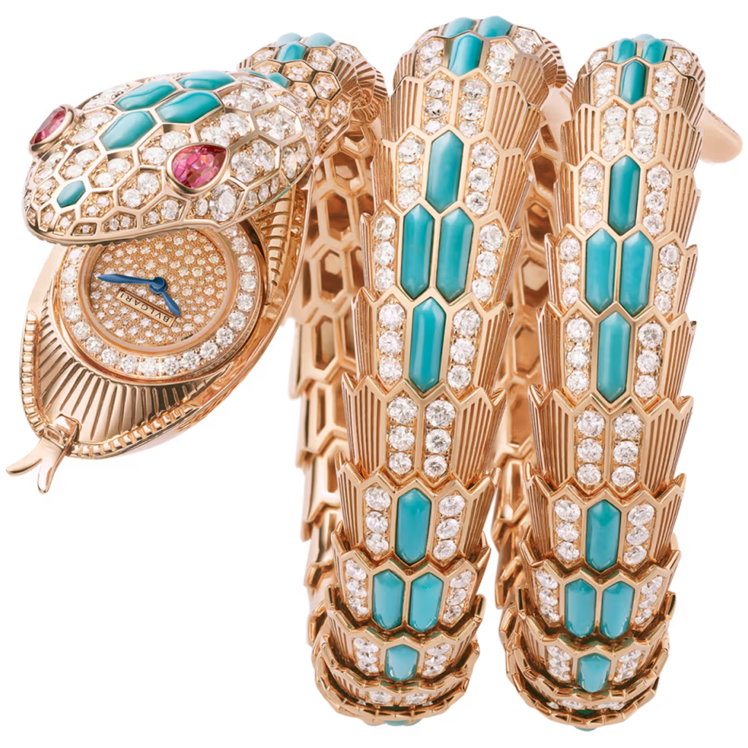 Orologio in oro rosa Serpenti Secret Bulgari