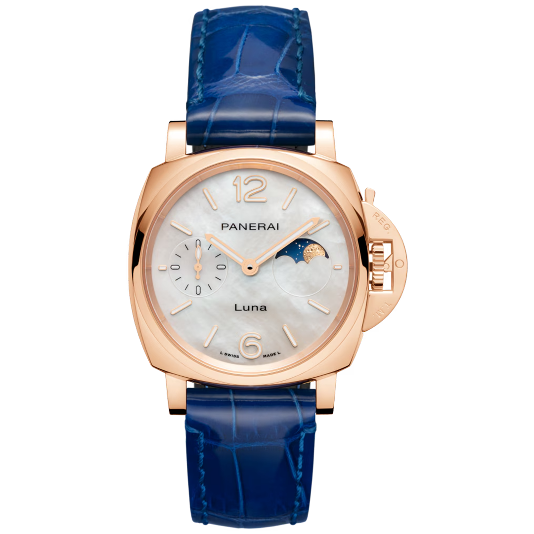 Orologio in oro rosa Luminor Due Luna Goldtech™ Madreperla Panerai