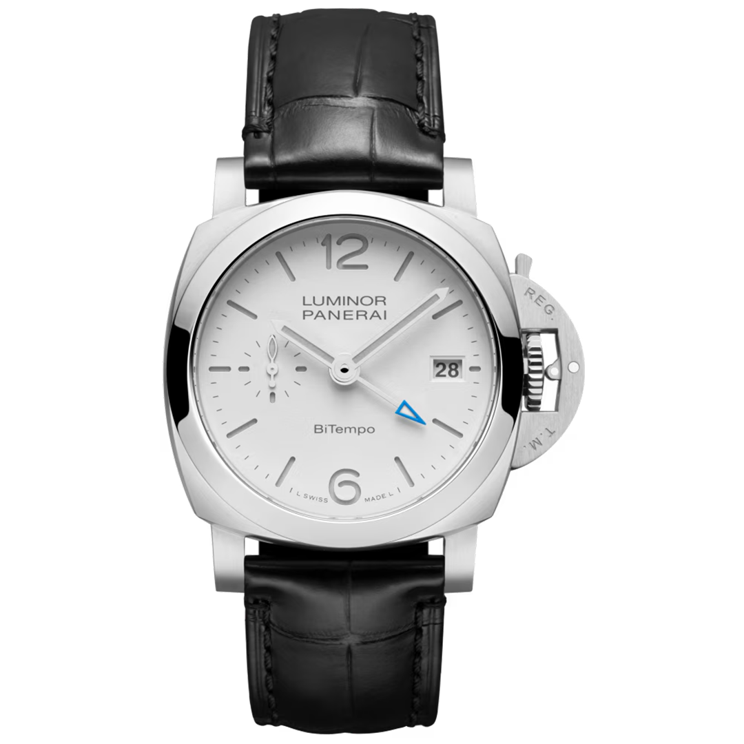 Watch in steel Luminor Quaranta BiTempo Panerai