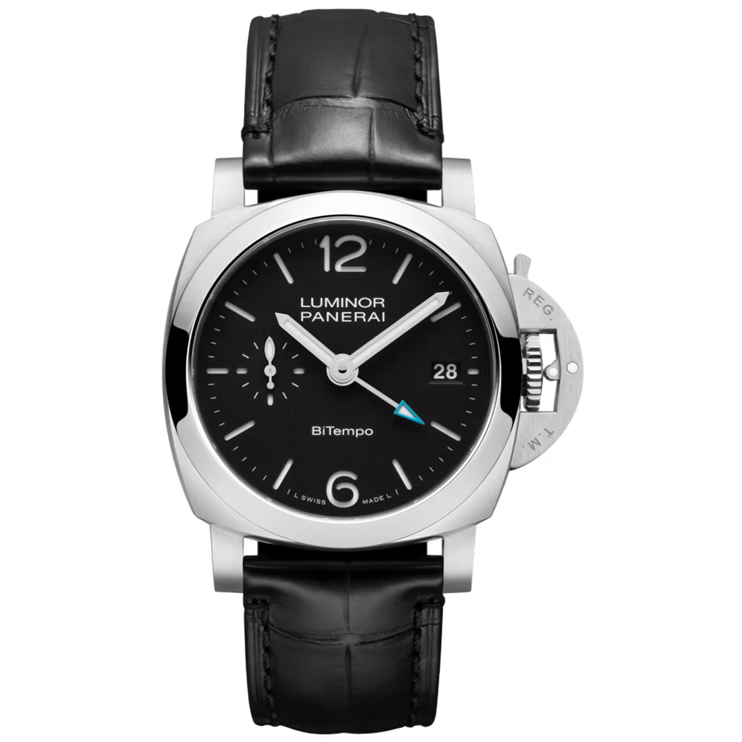 Watch in steel Luminor Quaranta BiTempo Panerai