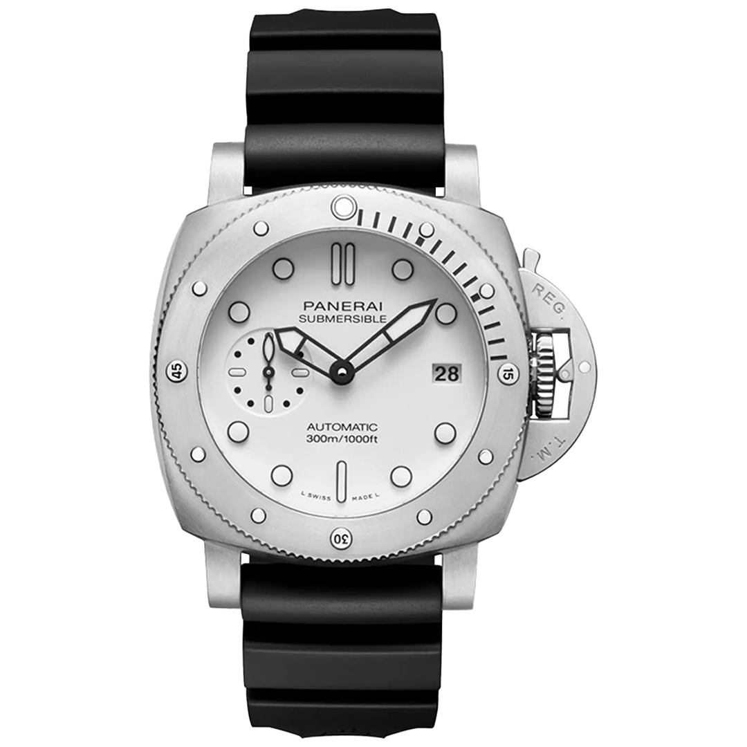 Watch in steel Submersible Bianco Panerai