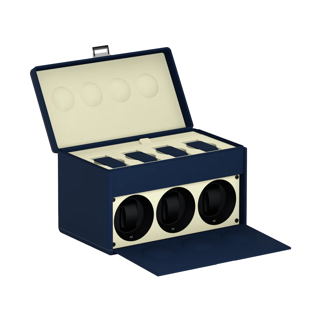 Accessorio in toledo leather 7RT Midnight Blue/Cream Leather Scatola del tempo