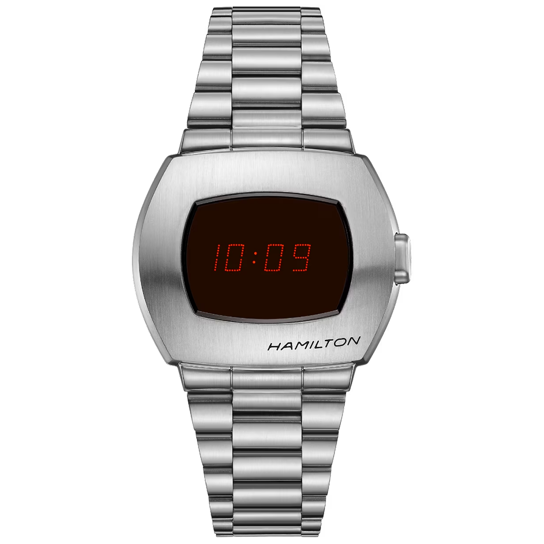 Orologio in acciaio American Classic PSR Digital Quartz Hamilton