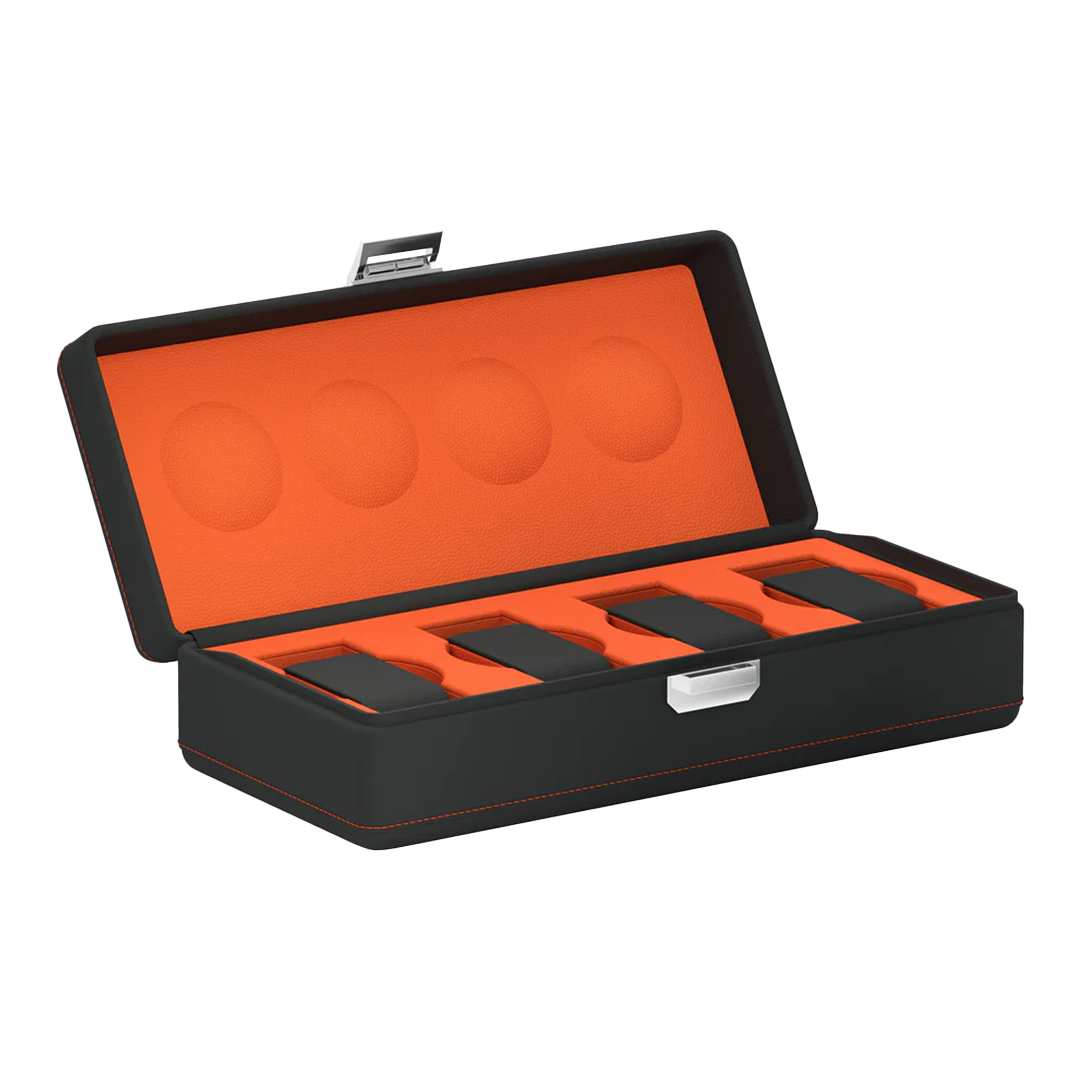 Valigetta 4 Slate Gray/Orange Leather