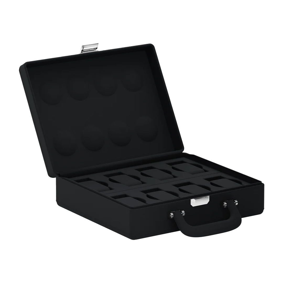 Accessorio in pelle panama Valigetta 8 Pelle Nero Intenso Scatola del tempo