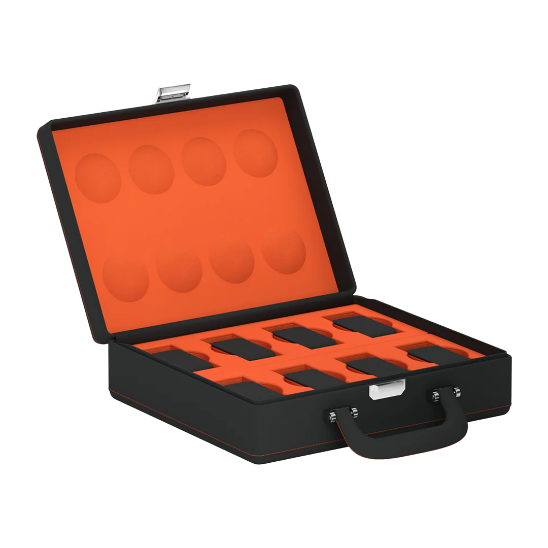 Valigetta 8 Slate Gray/Orange Leather