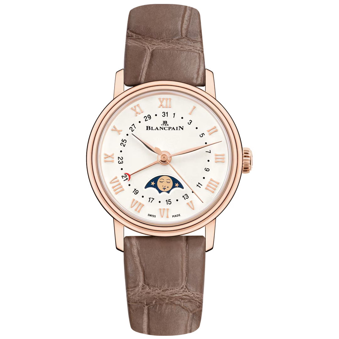 Orologio in oro rosa Villeret Quantième Phases de Lune Blancpain