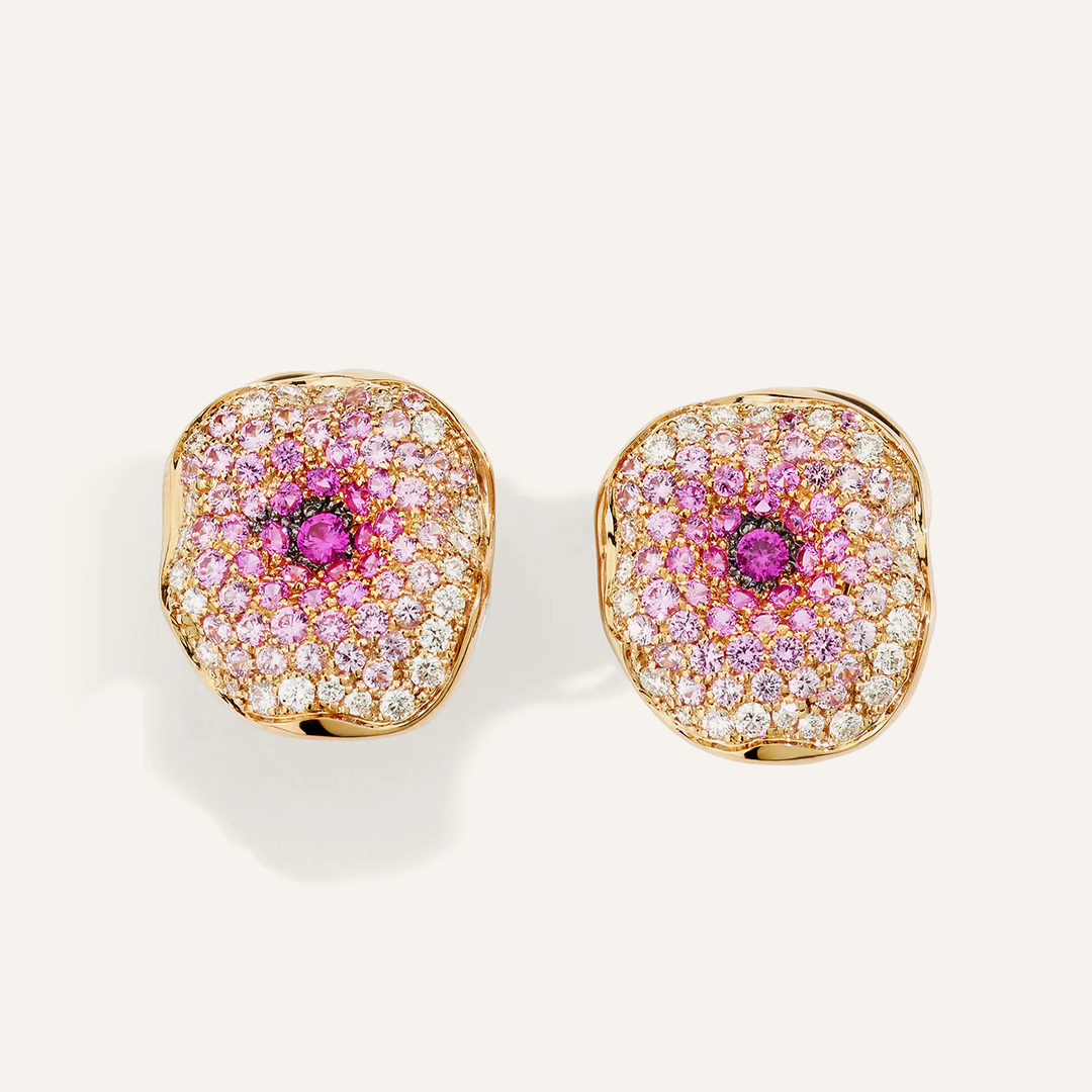 Gioiello in oro rosa Orecchini Moon Flowers Palmiero