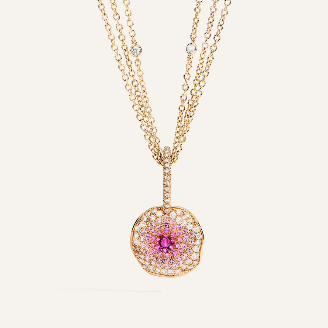 Gioiello in rose gold Moon Flowers Pendant Palmiero