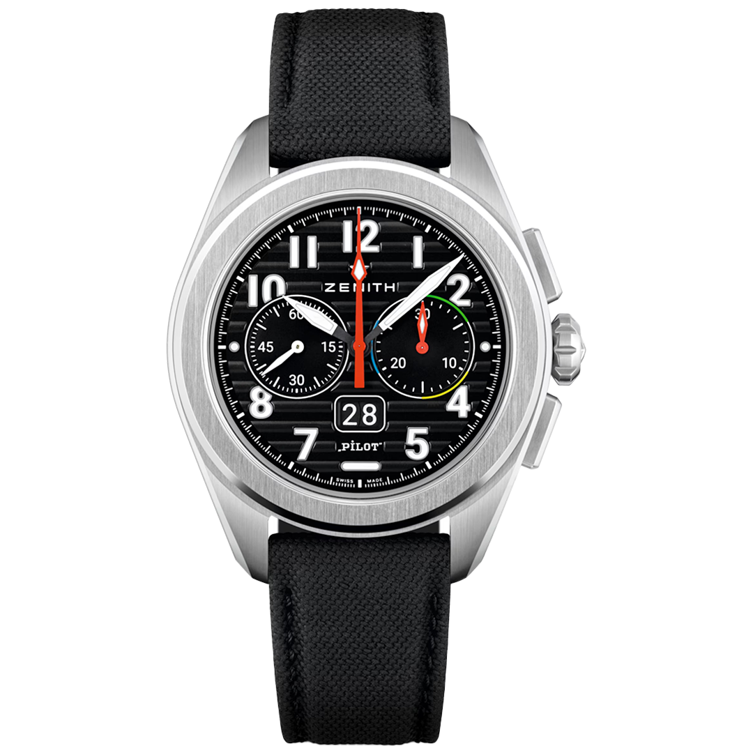 Watch in steel Pilot Big Date Flyback Zenith