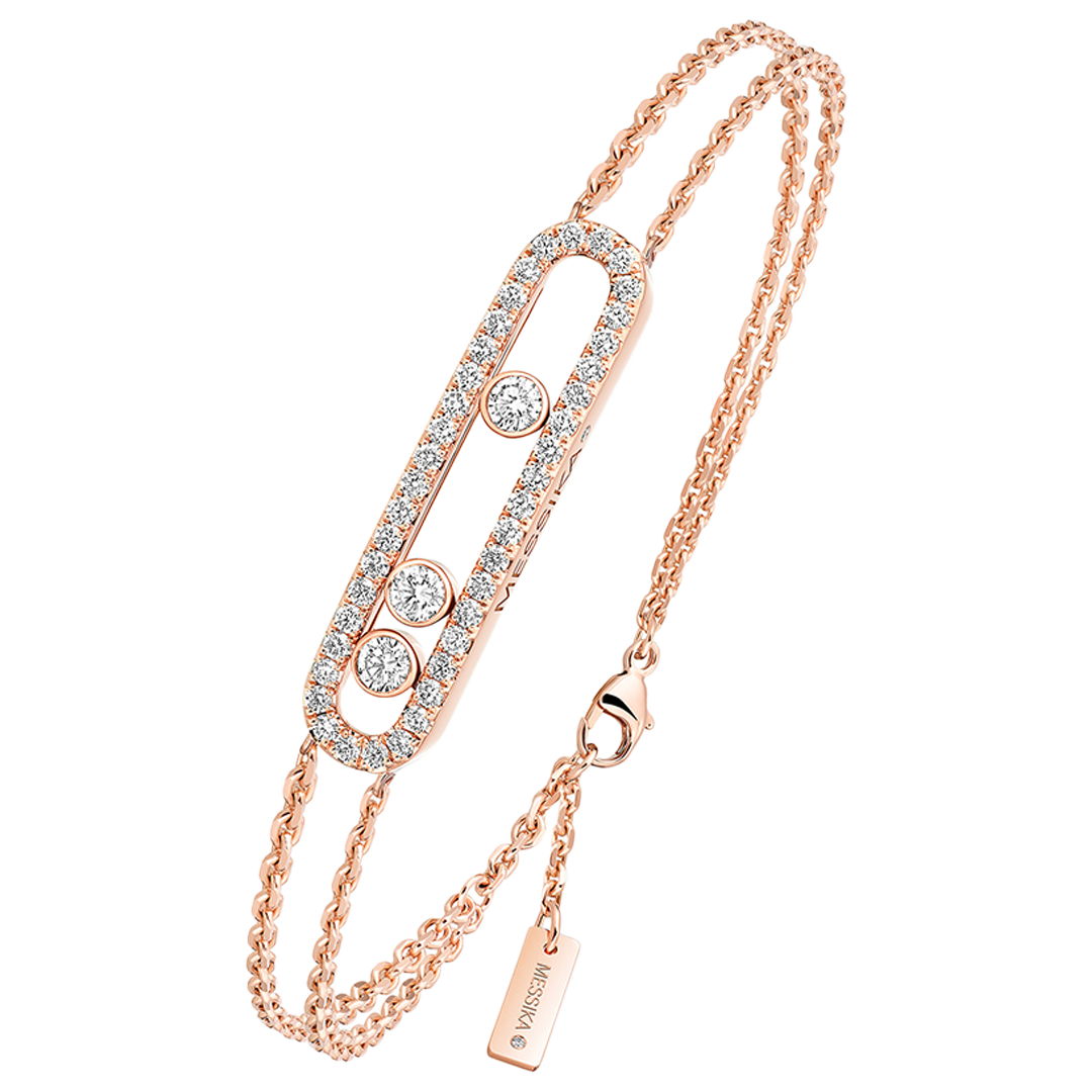 Bracelet in oro rosa Move Classique Pavé Bracelet Messika