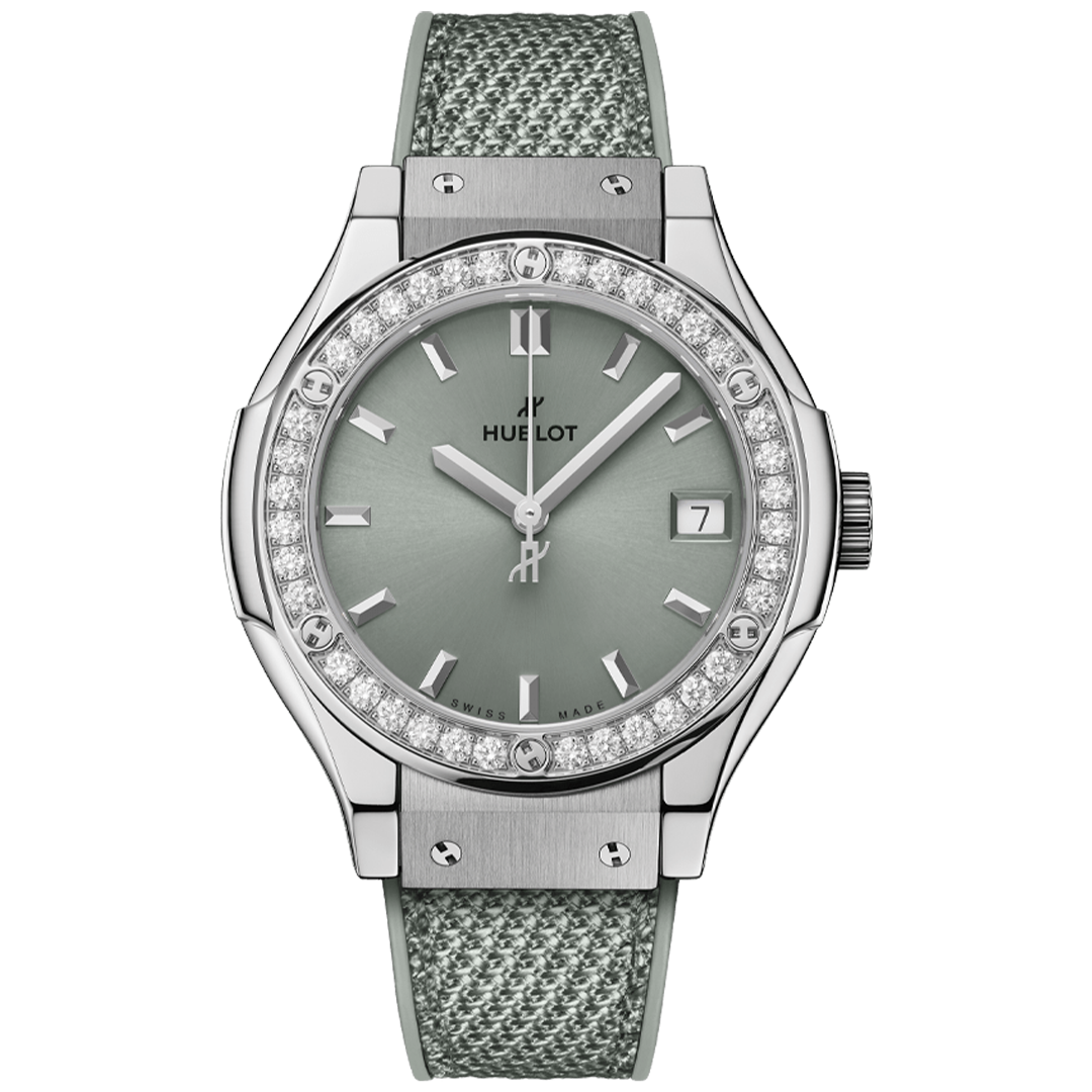 Classic Fusion Titanium Sage Green Diamonds
