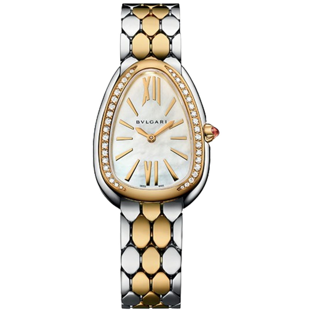 Orologio in acciaio e oro giallo Serpenti Seduttori Bulgari