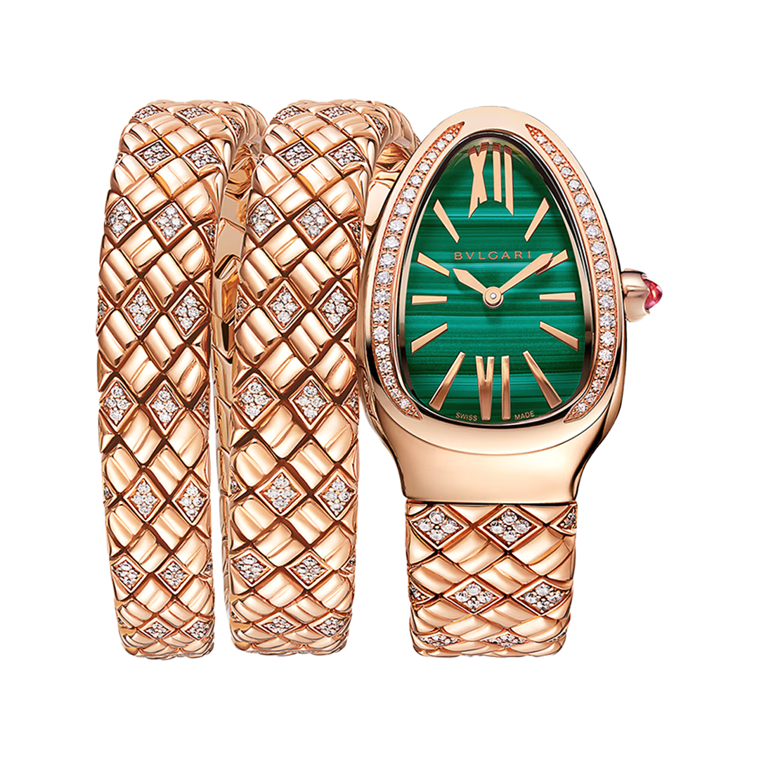 Orologio in oro rosa Serpenti Spiga Bulgari
