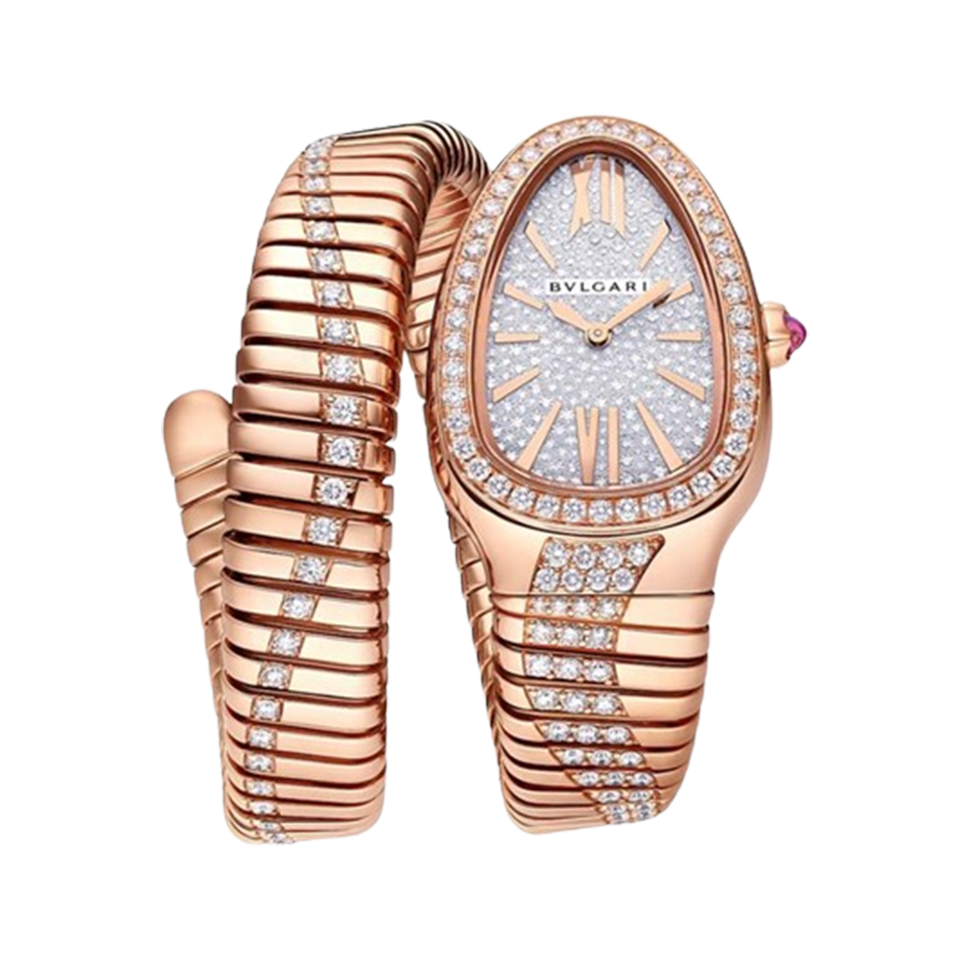 Orologio in oro rosa Serpenti Tubogas Infinity Bulgari