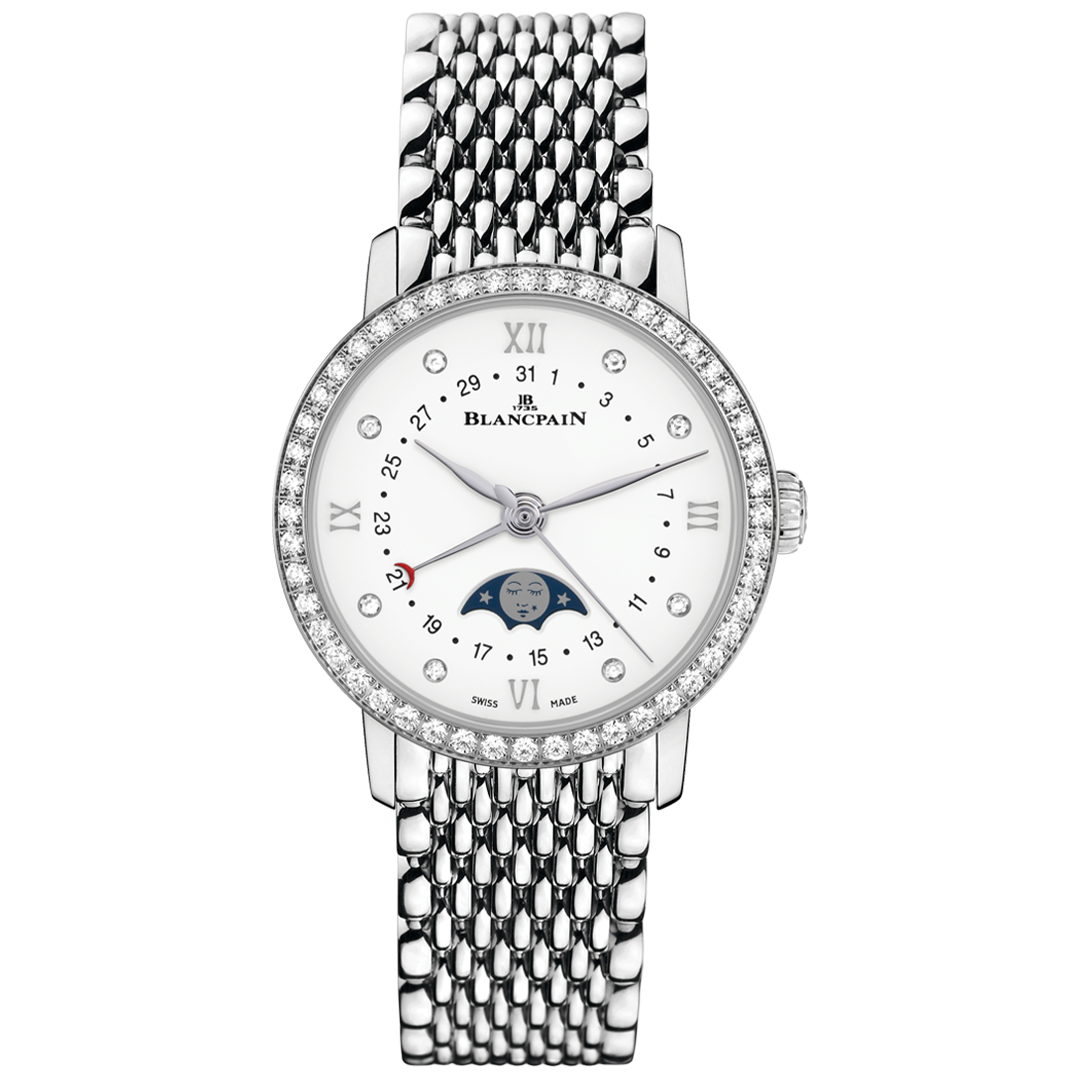 Orologio in acciaio Villeret Quantième Phases de Lune Blancpain