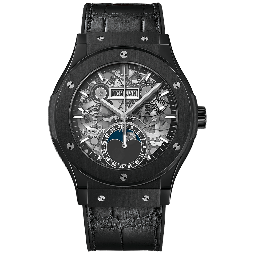 Watch in titanium Classic Fusion Aerofusion Moonphase Black Magic Hublot