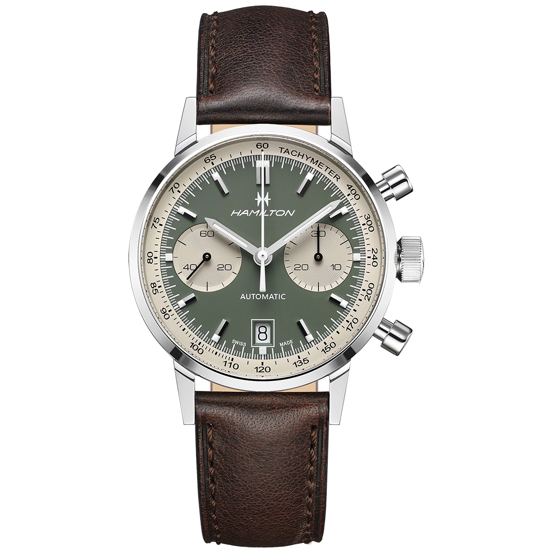 Watch in steel American Classic Intra-Matic Auto Chrono Hamilton