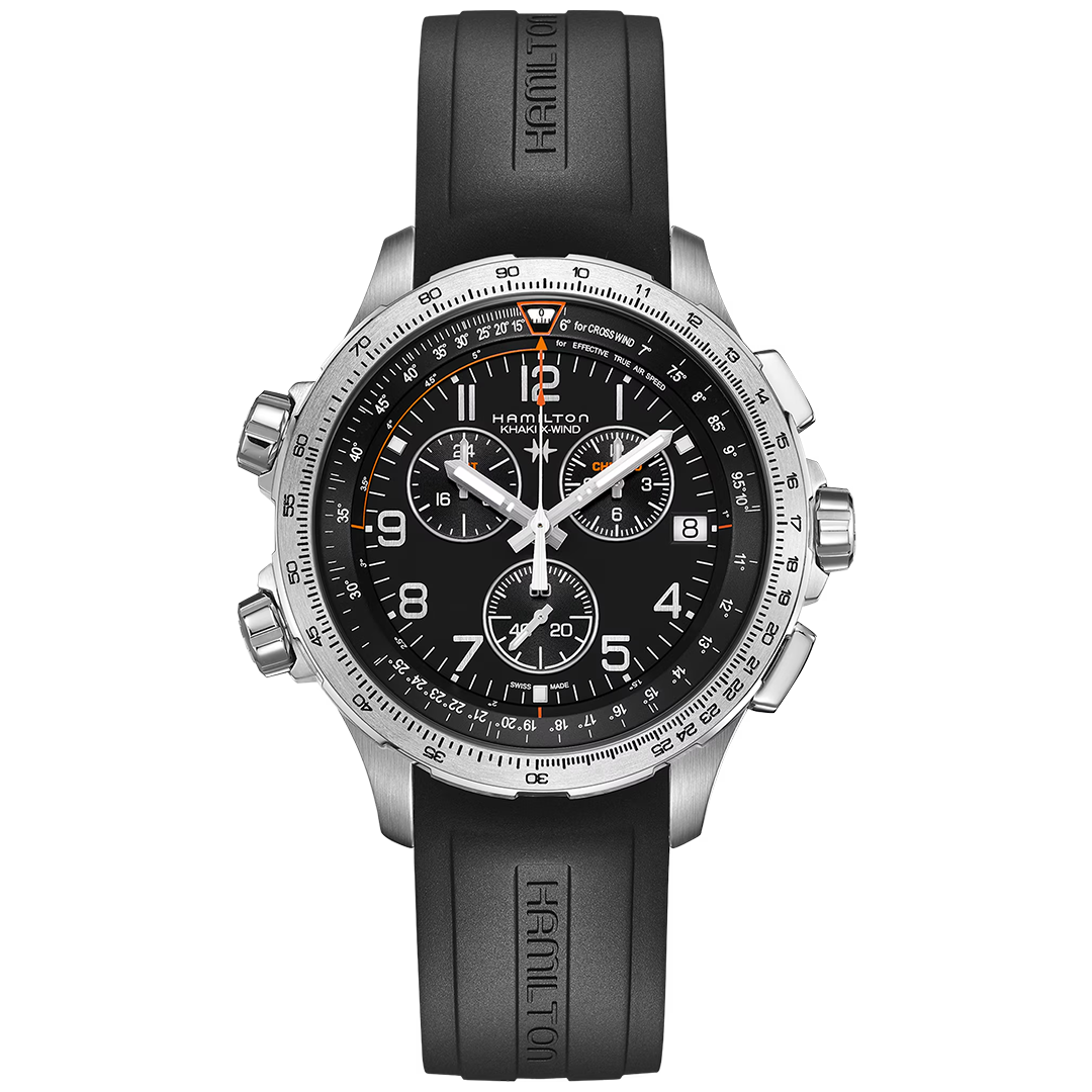 Watch in steel Khaki Aviation X-Wind GMT Chrono Quartz Hamilton