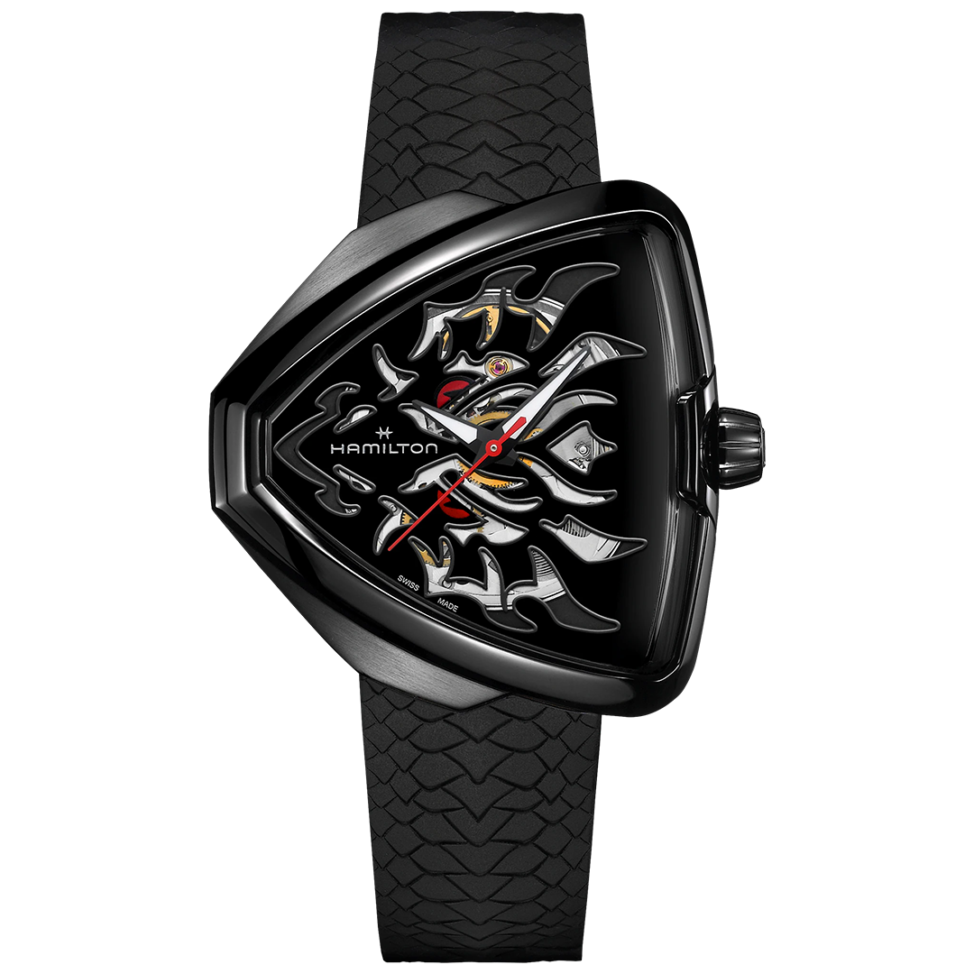 Orologio in acciaio pvd Ventura Elvis80 Skeleton Auto Hamilton