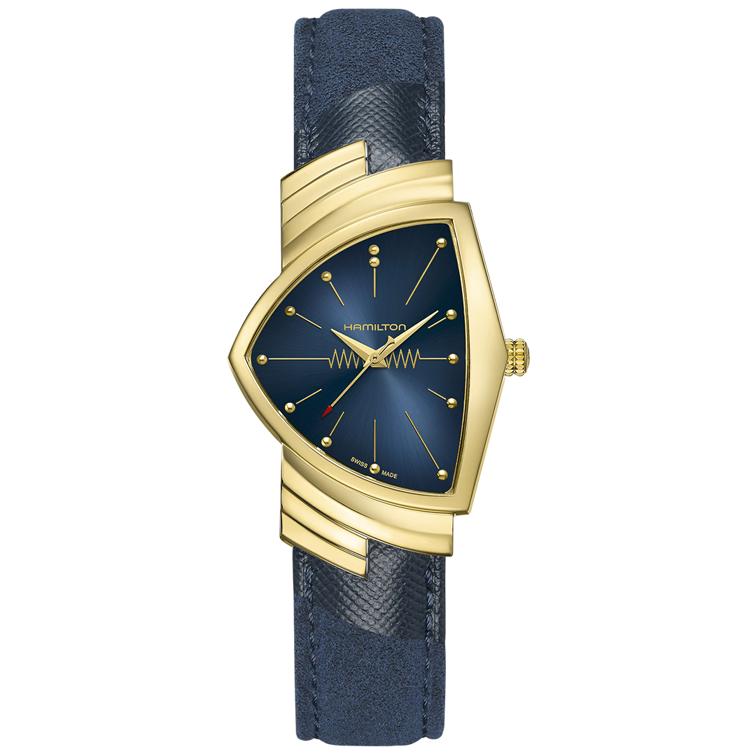 Watch in yellow pvd-coated steel Ventura Quartz Hamilton