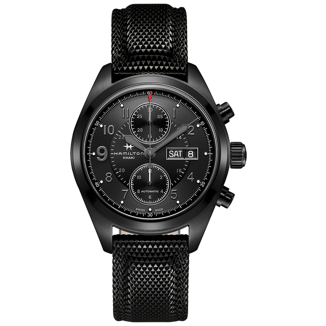 Orologio in acciaio pvd Khaki Field Auto Chrono Hamilton