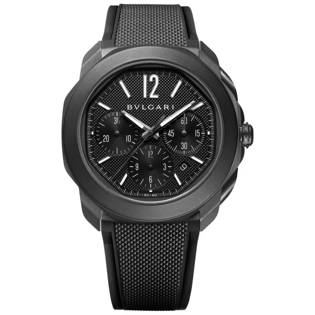 Watch in dlc-coated steel Octo Roma Bulgari