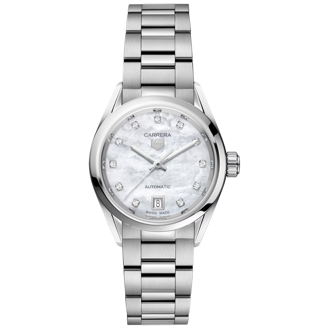 Watch in steel Carrera Date Tag heuer