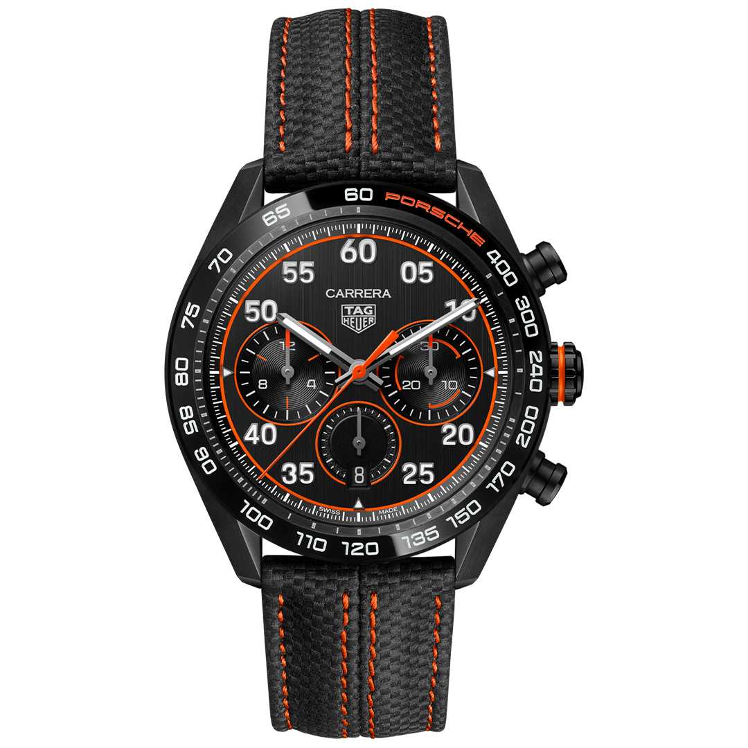 Orologio in acciaio e ceramica Carrera Chronograph x Porsche Orange Racing Tag heuer